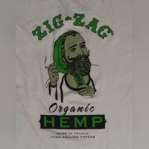 Zig Zag organic hemp Rolling Papers t-shirt NEW nwot pot ganja hippie marijuana